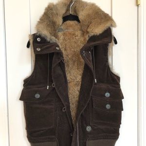 ♥️SOLD♥️ Corduroy and fur vest